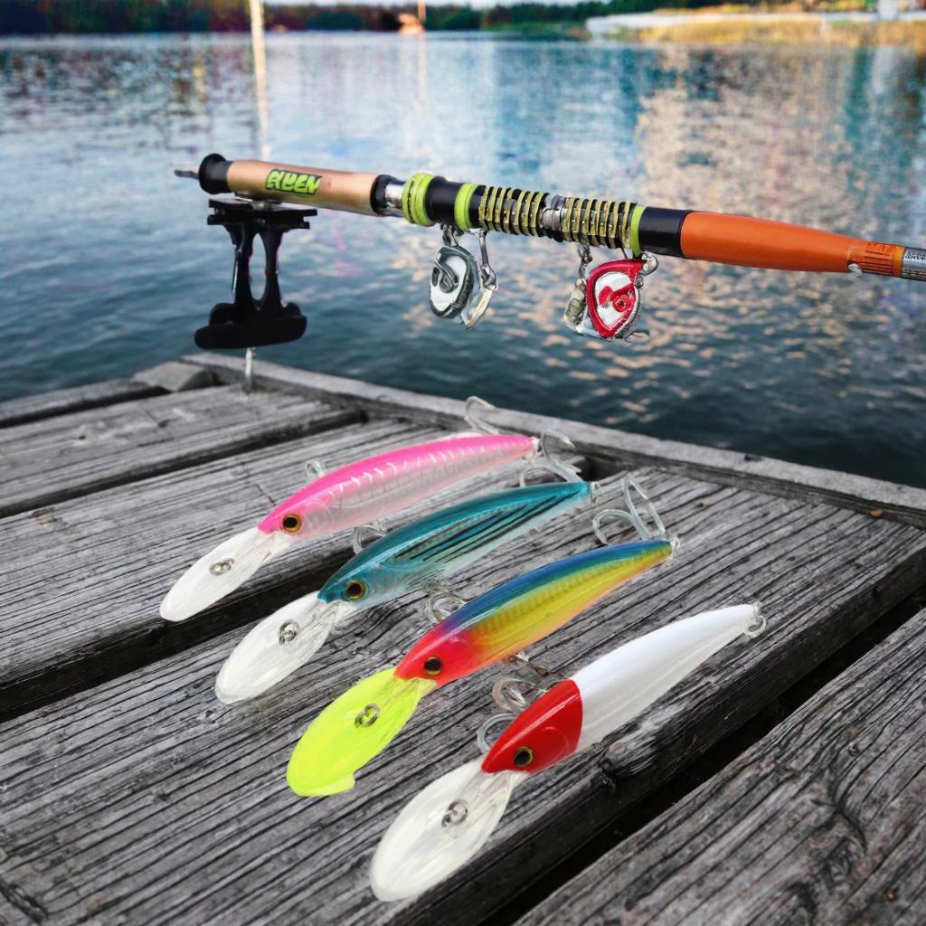7-Color Wobbler Saltwater Fishing Lure 15.2cm Long Casting Rolling Hard Bait for Freshwater Fish Sea Bass Salmon Pike Cod Carp"