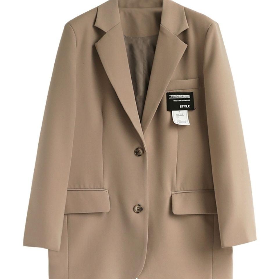 Manteau blazer élégant et coupe ample pour femme, parfait pour le streetwear.