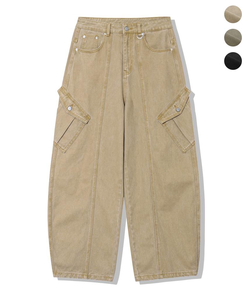TRILLION Washed Cut Cotton Cargo Pants_3Color