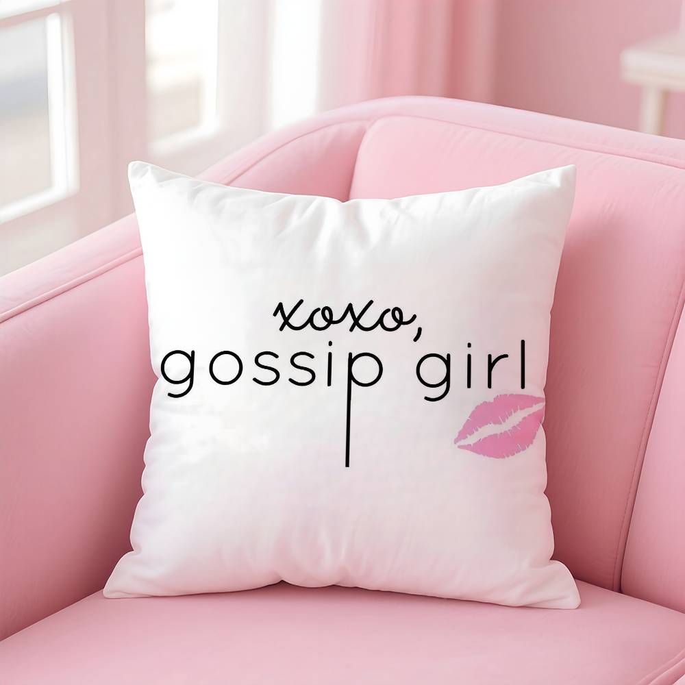 Classic Movie G-Gossip Girls Pillow Case Anti-Dustmite Pillowcase Invisible Zipper Silky Short Plush Sofa Cushion Cover