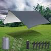 Outdoor Shelter 300cm Camping Tent Tarp Rain Fly with Spikes Nylon Rope for Waterproof and Windproof Protection during Camping