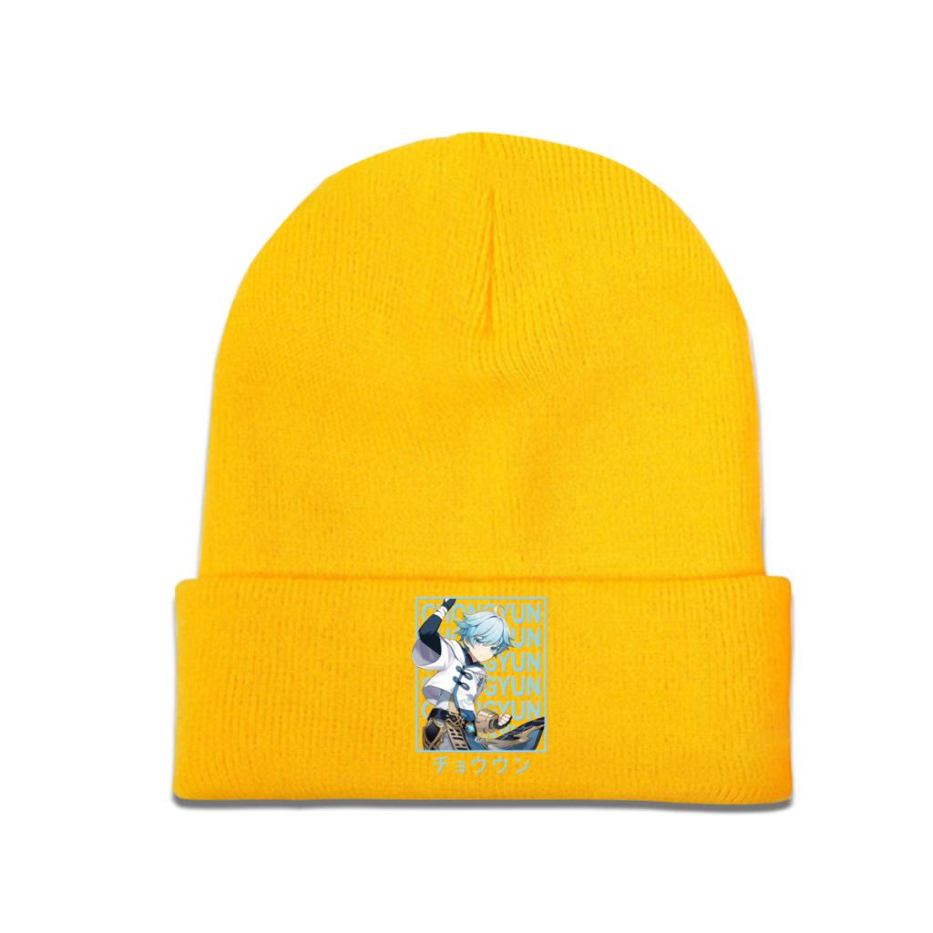 Chongyun Genshin Impact Anime Game Strickmütze Beanies Herbst Wintermütze Warme Farbkappen für Unisex Frauen