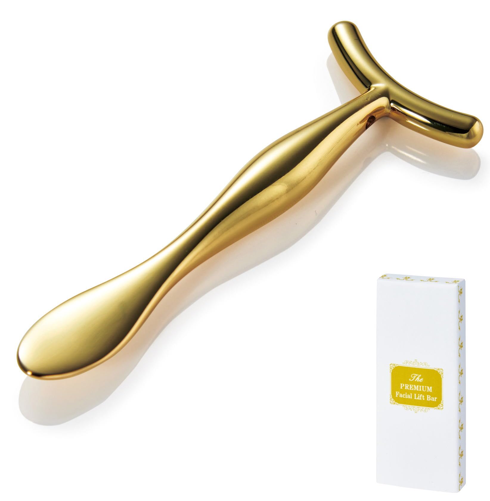 

Facial Lift Bar Face Compact Tip Can Also Be Used as a Gold Color for a Glamorous Look 2-way - Lift-up Gadget, Roller, Size, Mini, Small, Spatula, золотистый