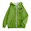 Women's Casual Fashion Long Sleeve Zipper  Printed Hooded Sweatshirt
