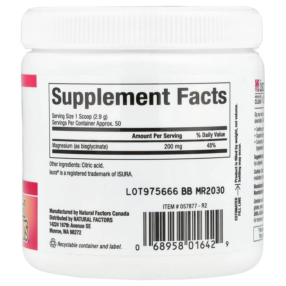 Natural Factors Magnesium 120g (4.2 oz)