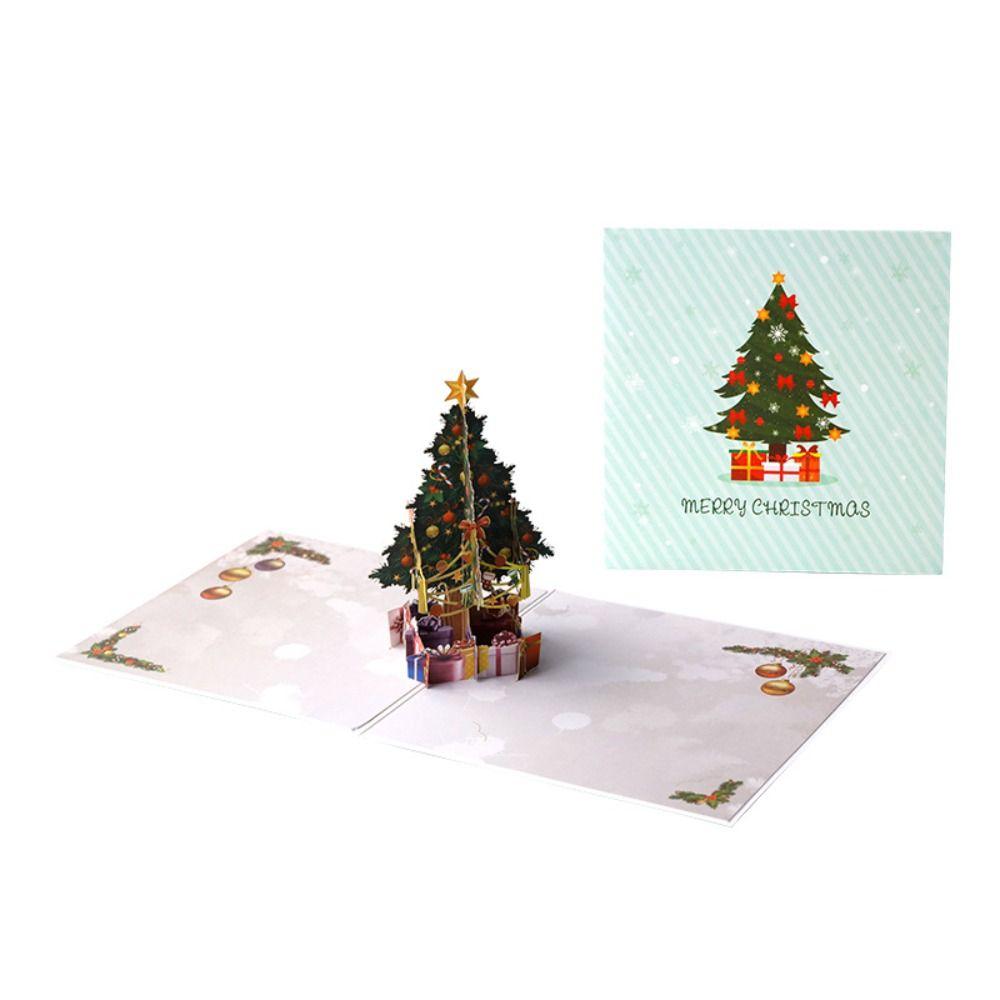 

Wishing Christmas Tree Greeting Card Exquisite Thank You Blessing Card Christmas Decorations Christmas Tree