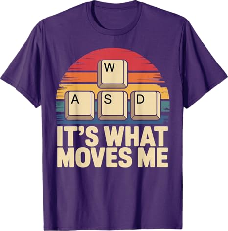 Retro WASD Gaming Keys Funny PC Gamer Design TShirt Y2k Video Game Lover Graphic Outfit Short Sleeve Saying Tee Novelty Gifts