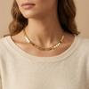 Vnox Minimalism Gold Plated Round Tassel Pendant Necklace for Women, Geometry Heart Charms Chain Necklace Free Trendy Jewelry