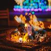 New Skull Ceramic Fireproof Set: 2-Piece Halloween Fire Basin Décor for Indoor & Outdoor Use