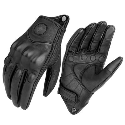 Genuine Leather Motorcycle Gloves Winter Moto Gloves Men Summer Goatskin Motorbike Touch Screen Fist Joint Protect