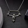 Vintage Metal Skull Pendant Necklace for Women Men Creative Horror Skeleton Punk Gothic Cross Choker Hip Hop Halloween Jewelry