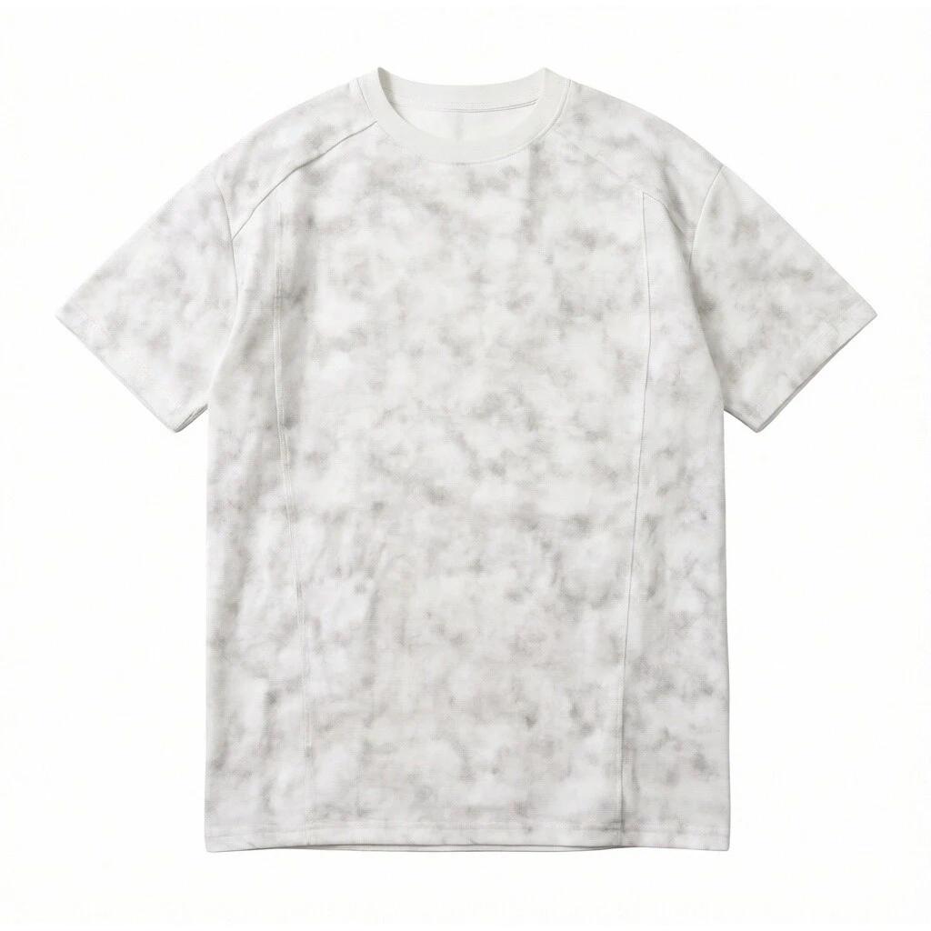 

2026 Tie Dye Patchwork Short Sleeve T-Shirt Casual Fashion Streetwear Loose Tee Summer Men Harajuku Cotton Oversized Tops Tees M белый