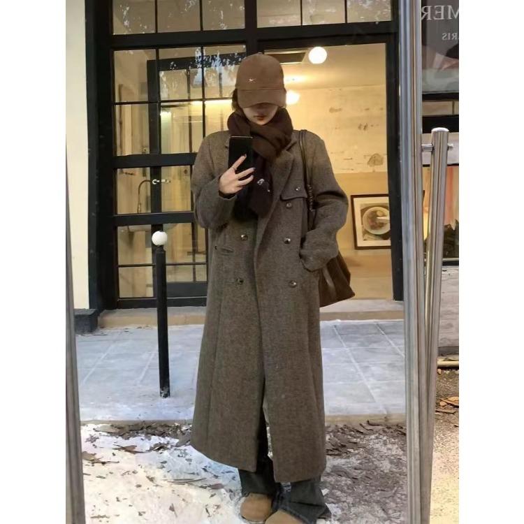 Women's Winter Cotton Warm Tweed Jacket Long-sleeved Loose Temperament Coat