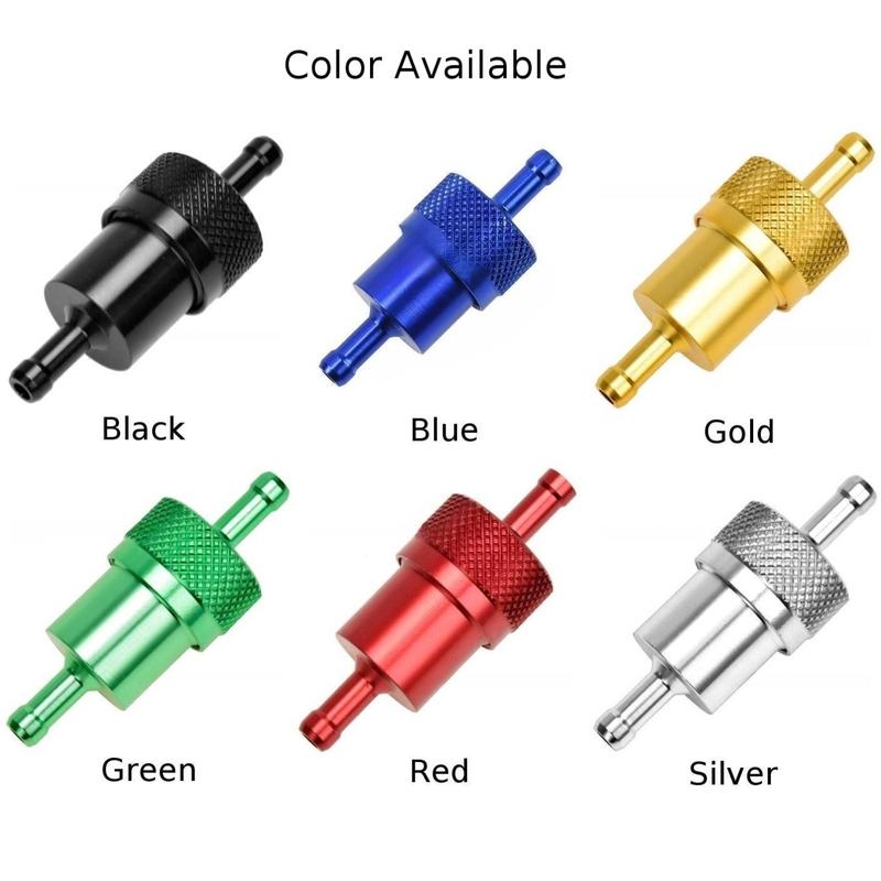 CNC Aluminum Alloy Oil Fuel Filter 6mm Reble Cleanable Fuel Filter For ATV Dirt Bike Scooters Motorcycle Replacement Parts