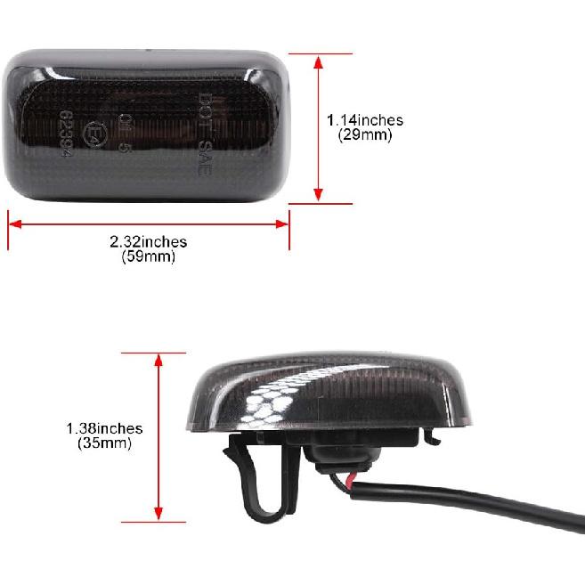 NSLUMO LED Side Marker Lights for Chevy Silverado GMC Sierra 3500 2015 2016 2017 2018 2019 2020 Smoked Lens Amber Red Rear Bed Fender Side Markers