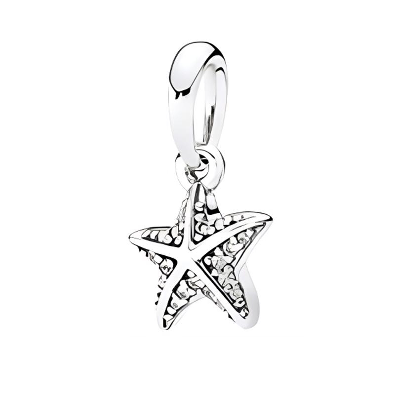 Pandora Starfish Paved Design Metal Pendant Women pendant Silver 390403CZ Box