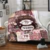 Happy 70Th Birthday Celebration Blanket Personalized Name Soft Warm And Versatile For Sofa Bed Office And Travel Machine Washable Comfortable In All