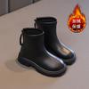 Girls boots 2025 autumn and winter new children's short boots velvet Martin boots baby leather boots fashion versatile large cotton boots