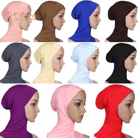 Tenfyer Soft Muslim Full Cover Inner Hijab Cap Islamic Underscarf Neck Head Bonnet Hat