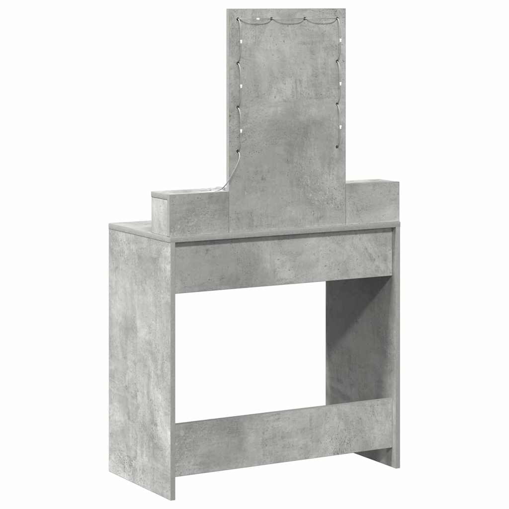Makeup Table with Drawers Gray 79 x 41 x 140 cm Engineered Wood