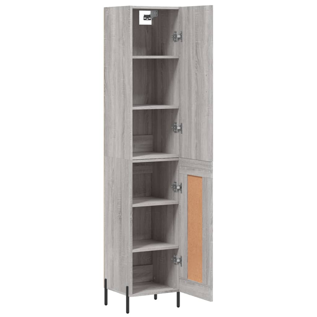 Highboard Gray Sonoma 34.5 x 34 x 180 cm Engineered Wood