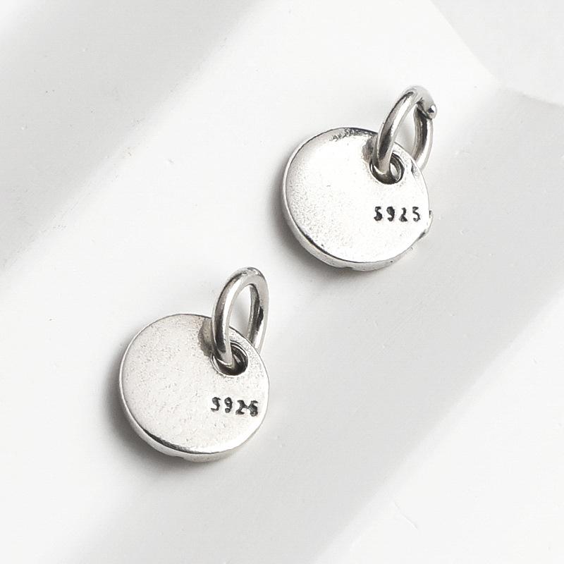Sterling Silver S925 Double Happiness Round Pendant Thai Silver DIY Handmade Jewelry Charm