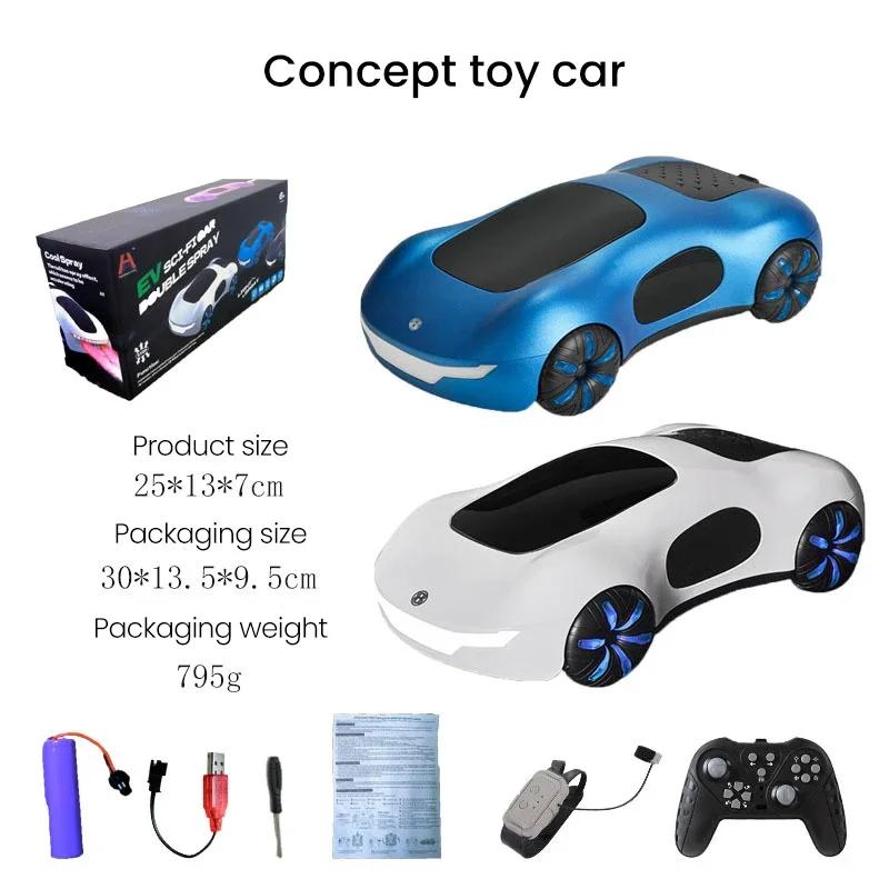 Non-Toxic 2.4G 1/18 Rc Car Toy With Spray Light Kids Light-Controlled Remote Watch Control Stunt Drift Car Remote Control Toys For Children