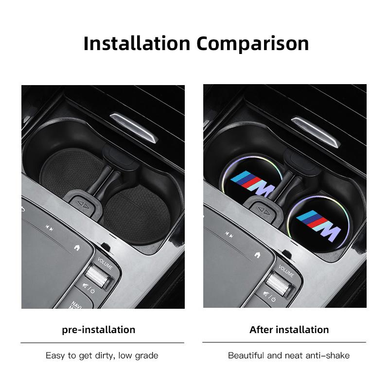 2Pcs Car Water Cup Mat Auto Storage Pad Accessories For BMW Performance F30 F40 F10 E92 E91 M E90 F20 E46 E60 E70 E39 E36 E87 X7 BN7