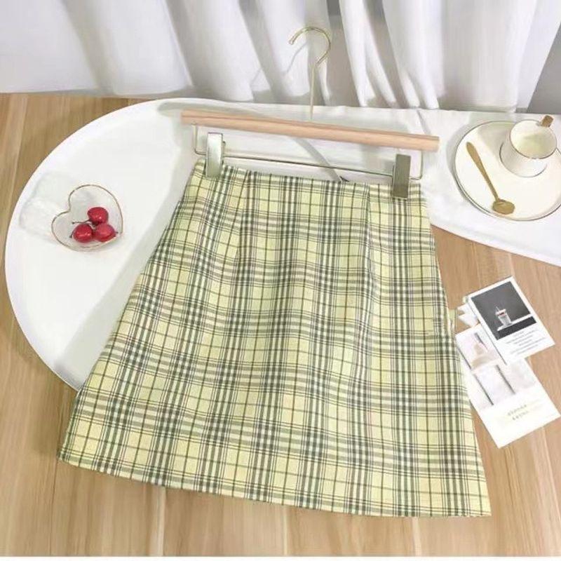Модная ретро юбка в клетку гинем женская 2025 летняя мода лента клетчатая с высокой талией облегающее платье элегантная стройнящая юбка