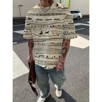 Men's T-Shirt Summer Tshirt Casual Short Sleeved Top O Neck T Shirt Loose Micro Elasticity Retro Fashion Breathable Men Clothing