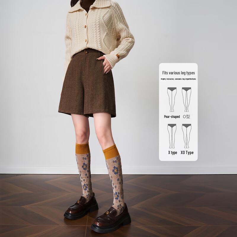 Olrain Dámské Petite Šortky s vysokým pasem A-střihu se širokými nohavicemi