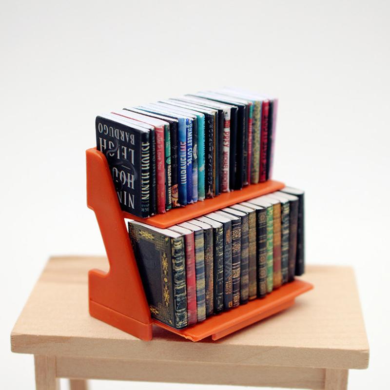 New 1:12 Dollhouse Simulation Mini Books Bookcase Bookshelf Model Dollhouse Study Room Decoration Dolls House Accessories Toys