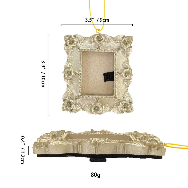 European Mini Golden Retro Small Photo Frame Home Decor Picture Frame Room Wall Decoration Pendant Accessory Resin Handicrafts