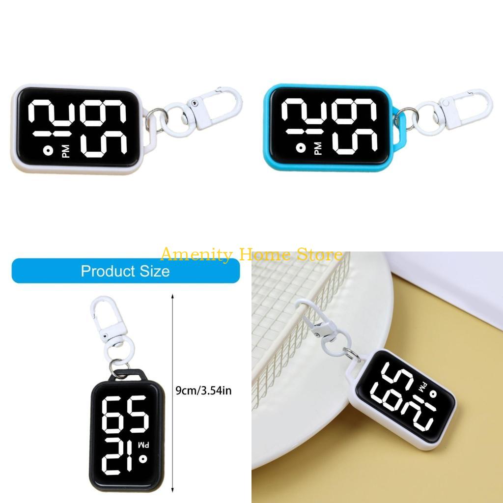 F26C Portable Keychain Electronic Clock For School Exams Miniature Digital Pocket Watch With Durability Plastic Construction
