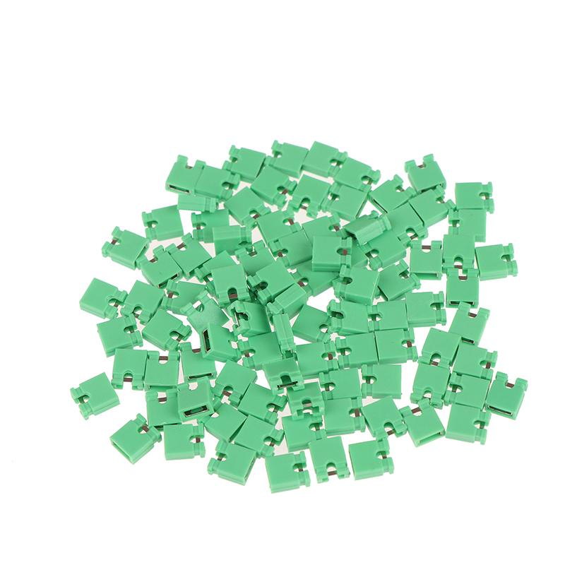 100Pcs Pitch Jumper Shorted Cap & Headers & Wire Housings 2.54Mm Shunt Shorting Block Pin Connector Cap