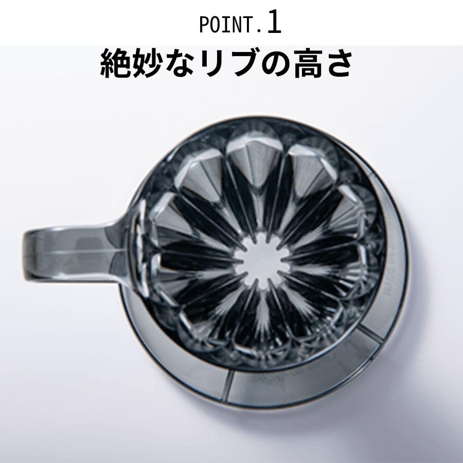 CAFEC DEEP 27 Flower Dripper FDD-27 for Single Cup Coffee (Clear, Dripper)