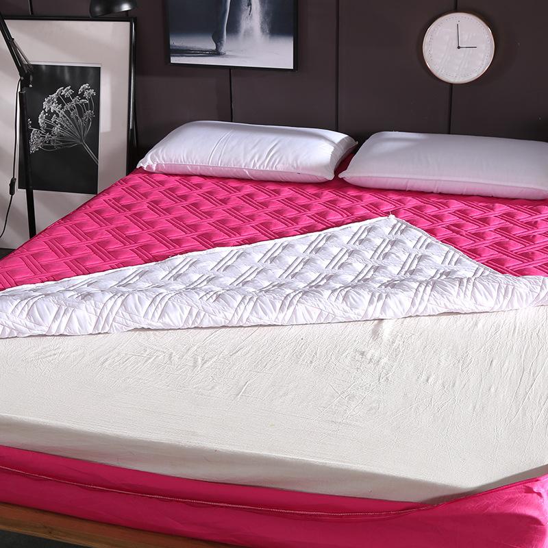 Zdejmowany Sześciostronny, W pełni inclusive Pikowany Pokrowiec Na Materac King Queen Miękki Nakładka Jednokolorowy Ochraniacz Na Materac Łóżkowy