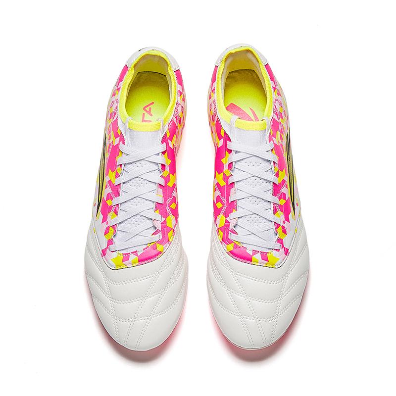 Anta Professional Training MG (Rubber Short Stud) Wear-Resistant Non-Slip Soccer Shoes Men Soccer Shoes White Pink Yellow 412511122-1