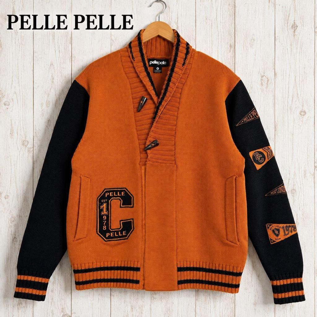 Used PELLE PELLE Shawl Collar Knit XL Embroidery Patch Y2K