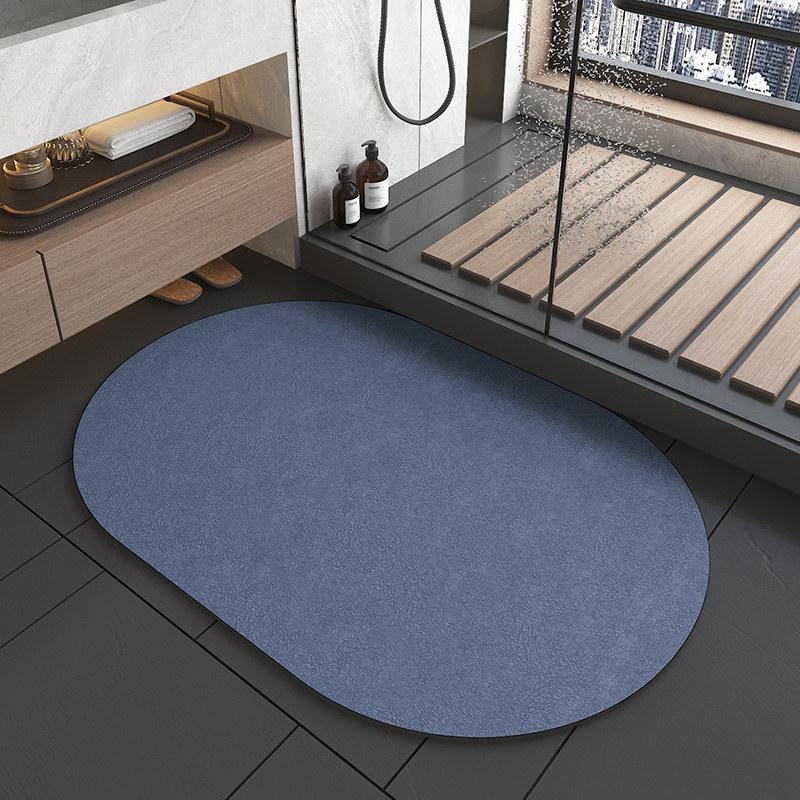 Non-Slip Bath Mat Diatomite Mats with Rubber Backing Soft Absorbent Bathroom Rug Diatomite Mud Thin Bath Mat for Hallway Shower