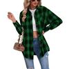 New Women's Top with Collar Long Sleeves Loose and Casual Checkered Shirt