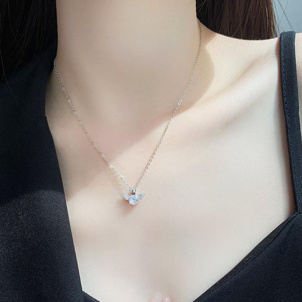 New Fashion Women's Sweet Angel Crown Wings Pendant Jewelry Accessory Luxury Clavicle Versatile S8T4