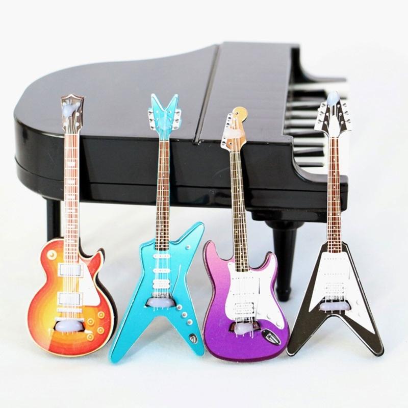 1:12 Dollhouse Miniature Instrument Guitar Model Decorative Ornament Crafts Household for Children Girls Boys Wedding