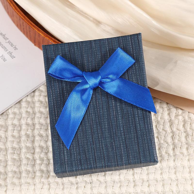 1Pc Cardboard Earring With Sponge Inside Ring Bow Bracelets Gift Box Rectangle Jewelry Set Necklace Packaging Boxes