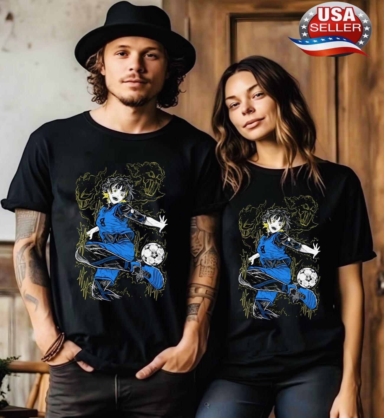 Yoichi Isagi T-Shirt Mens Womens Tees Top Blue lock shirt anime gifT Shirt Mens Womens Tees Top,Meguru Bachira shirt 4XL