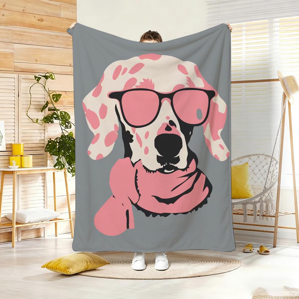 Illustration D-Dalmatian Throw Soft Warm Throw Blanket For Bedroom Living Room Bed Travel Camping Picnic Gift