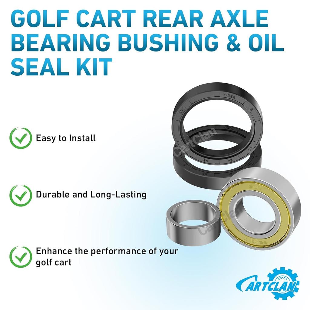 Rear Axle Bearing Bushing & Oil Seal Kit for Club Car DS & Precedent 1986-2014 Electric Golf Cart OEM 1011291 1014207 1013794