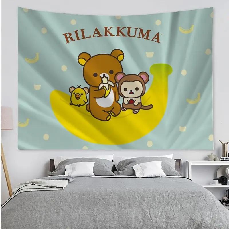 Office Living Room Tapestry Cute Bear Cartoon Tapestry Home Wall Decoration Tapestry