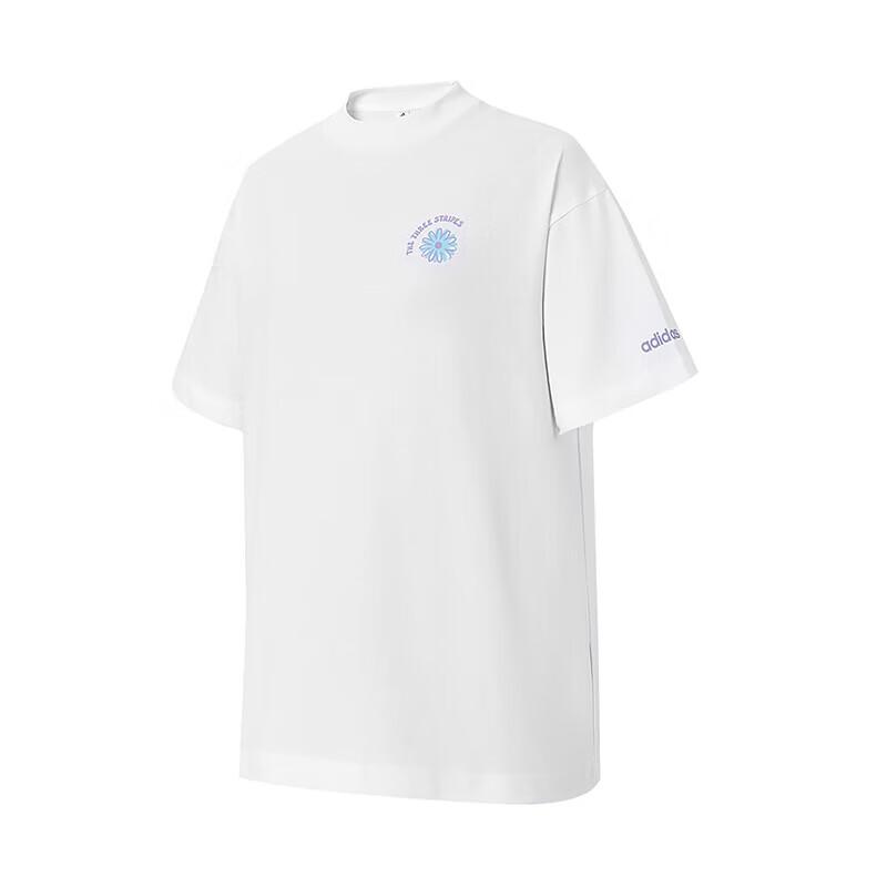 Adidas The Brand The Three Stripes Comfortable Soft Breathable Trendy Fashion Casual Sports Short Sleeve Regular T-Shirt Women Tops White KC4561