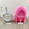 Silicone Flowerpots Mold DIY Concrete Moulds Heart Shape Jar Mould Garden Desktop Decoration Silicone Vase Molds for DIY